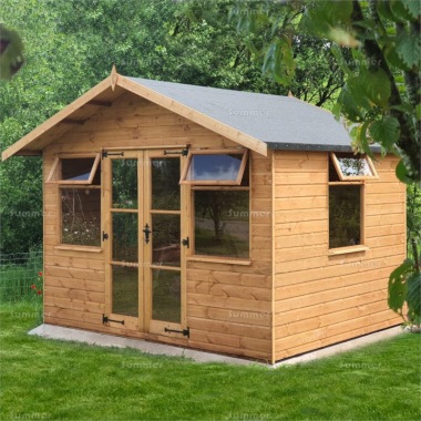 Apex Summerhouse 48 - Shiplap, Double Door, Fitted Free