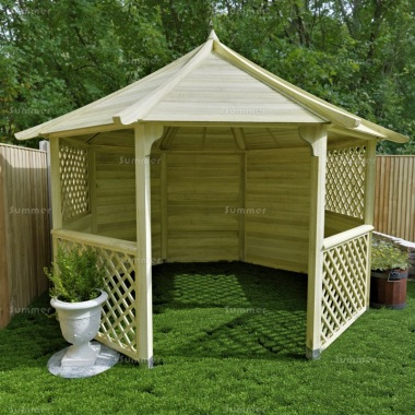 Gazebo 424 - Octagonal, Pressure Treated, Slatted Roof