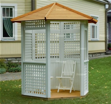 Gazebo 430 - Painted, Hexagonal, Slatted Roof Gazebo 430 - Painted, Hexagonal, Slatted Roof