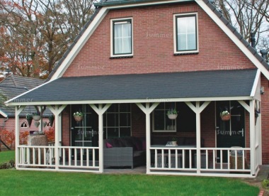 wooden gazebo 333 - lean to, felt tiles