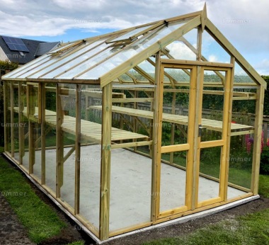 Pressure Treated Greenhouse 506 - Toughened Glass, Fitted Free