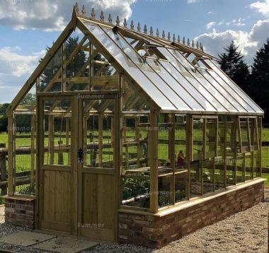 Dwarf Wall Victorian Greenhouse 570 - Steep Roof, Pressure Treated, Fitted Free Dwarf Wall Victorian Greenhouse 570 - Steep Roof, Pressure Treated, Fitted Free