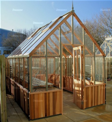 Cedar Victorian Greenhouse 655 - Steep Roof, Half Boarded Walls Cedar Victorian Greenhouse 655 - Steep Roof, Half Boarded Walls
