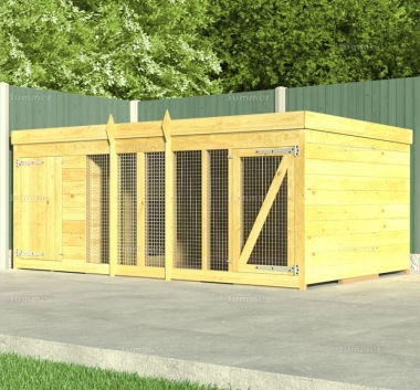 Pressure Treated Kennel and Run 216 - Mesh Front, Fast Delivery