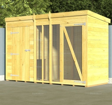 Pressure Treated Kennel and Run 217 - Mesh Front, Fast Delivery