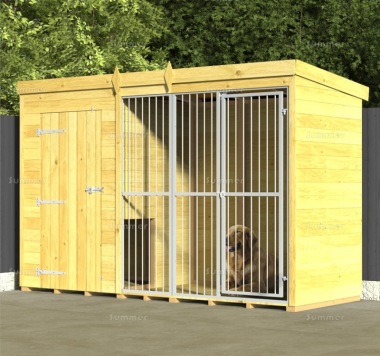 Pressure Treated Kennel and Run 218 - Steel Bars, Fast Delivery