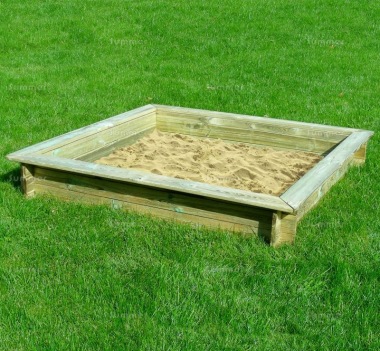 Wooden Sandpit 552 - With Interlocking Logs and Boarded Lid Wooden Sandpit 552 - With Interlocking Logs and Boarded Lid