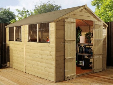 Pressure Treated Apex Shed 302 - Double Door Pressure Treated Apex Shed 302 - Double Door
