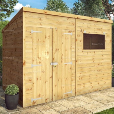 Pressure Treated Pent Shed 306 - Double Door Pressure Treated Pent Shed 306 - Double Door