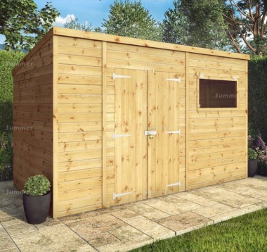 Pressure Treated Pent Shed 307 - Double Door Pressure Treated Pent Shed 307 - Double Door