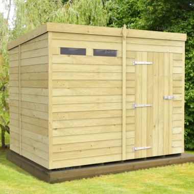 Pressure Treated Pent Security Shed 147 - Fast Delivery, Many Possible Designs