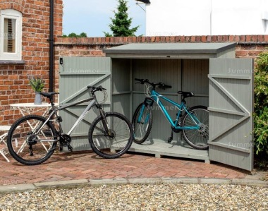 Pent Roof Small Storage Shed 372 - Grey Wash Paint Finish