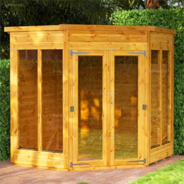 Corner Summerhouse 819 - Fast Delivery, Shiplap, All T and G