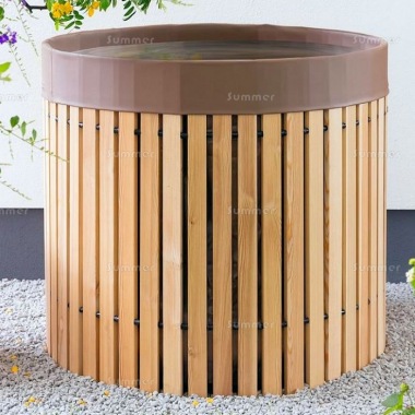 Water Butt, 3ft 3in Diameter - Wooden Slatted, 600 Litre Water Butt, 3ft 3in Diameter - Wooden Slatted, 600 Litre