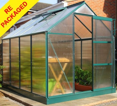 Repackaged Aluminium Greenhouse 025 - Green, Polycarbonate Repackaged Aluminium Greenhouse 025 - Green, Polycarbonate