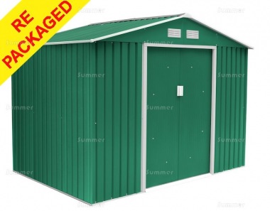Repackaged Metal Shed 375 - Apex Roof, Double Door, Galvanized Steel Repackaged Metal Shed 375 - Apex Roof, Double Door, Galvanized Steel