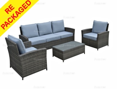 Repackaged 5 Seater Rattan Lounge Set 631 - Aluminium Frame, 100mm Cushions