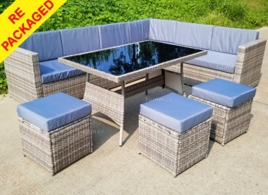 Repackaged 9 Seater Rattan Corner Dining Set 234 - Steel Frame, 80mm Cushions Repackaged 9 Seater Rattan Corner Dining Set 234 - Steel Frame, 80mm Cushions