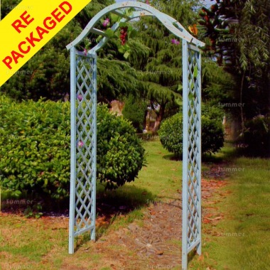 Repackaged Garden Arch 49 - Grey Finish, Diamond Trellis Repackaged Garden Arch 49 - Grey Finish, Diamond Trellis