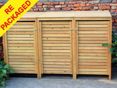 Repackaged Wheelie Bin Store 151 - Wooden Slatted